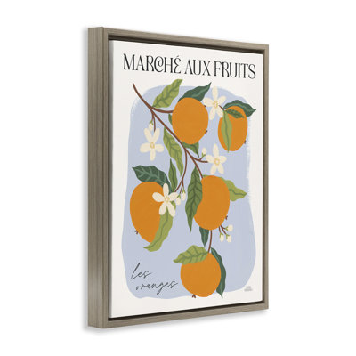 Marche Aux Oranges Framed Floater Canvas Wall Art by Wild Apple Portfolio