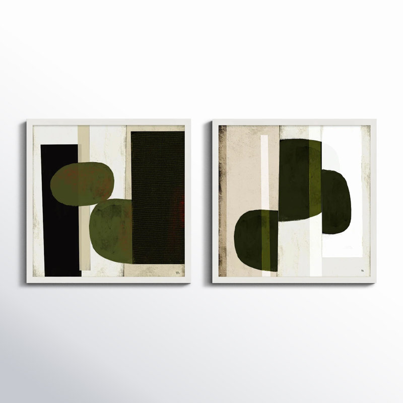 Collage by StudioM, White Framed Paper, 36" H x 72" W x 1.25" D