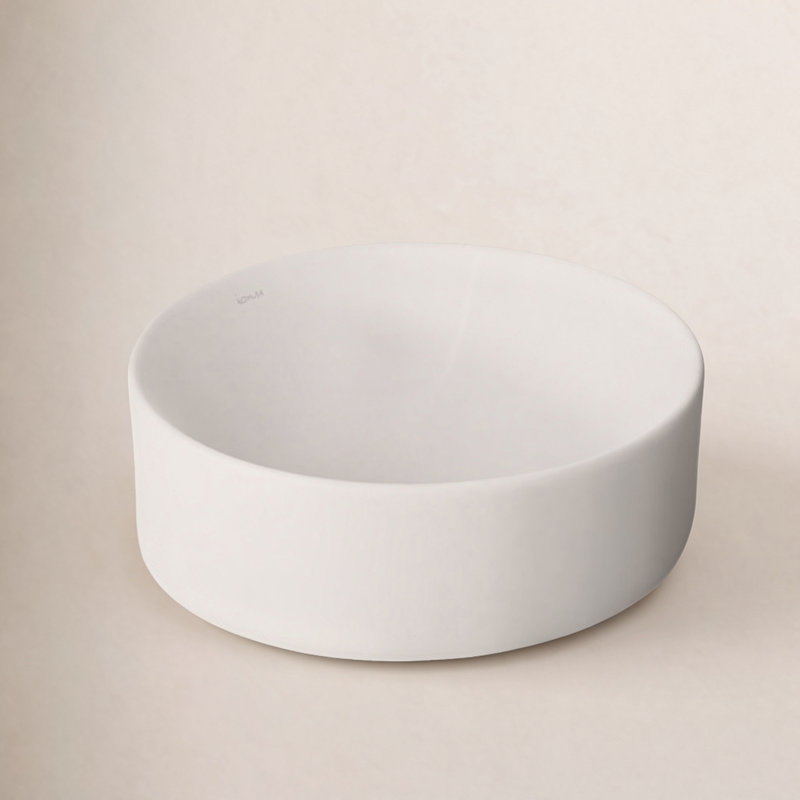 Vox® Vitreous China Circular Vessel Bathroom Sink with Overflow, White