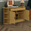 55.1" Sideboard Buffet Cabinet, Curved Storage Cabinet With 2 Doors & 2 Drawers, Curved Side Door & 3-Tier Shelves-1113293643