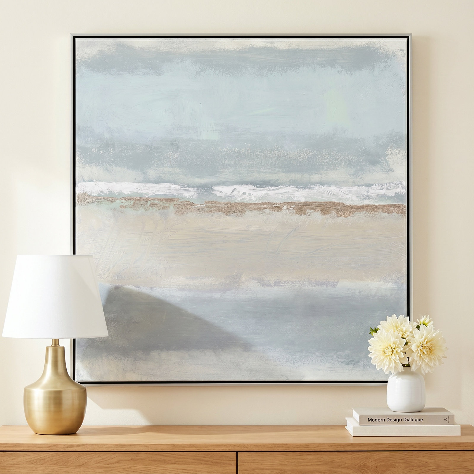 Serenity 1 by Filippo Ioco, Silver , 36" H x 36" W x 2" D