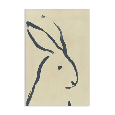 «Minimal Rabbit Doodle», art mural sur toile par June Erica Vess