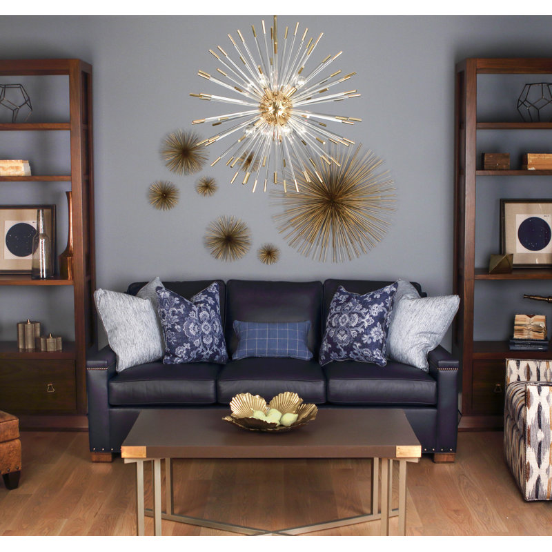 Andromeda 8 - Light Dimmable Sputnik Sphere Chandelier, Modern Brass, 28" H x 28" W x 28" D