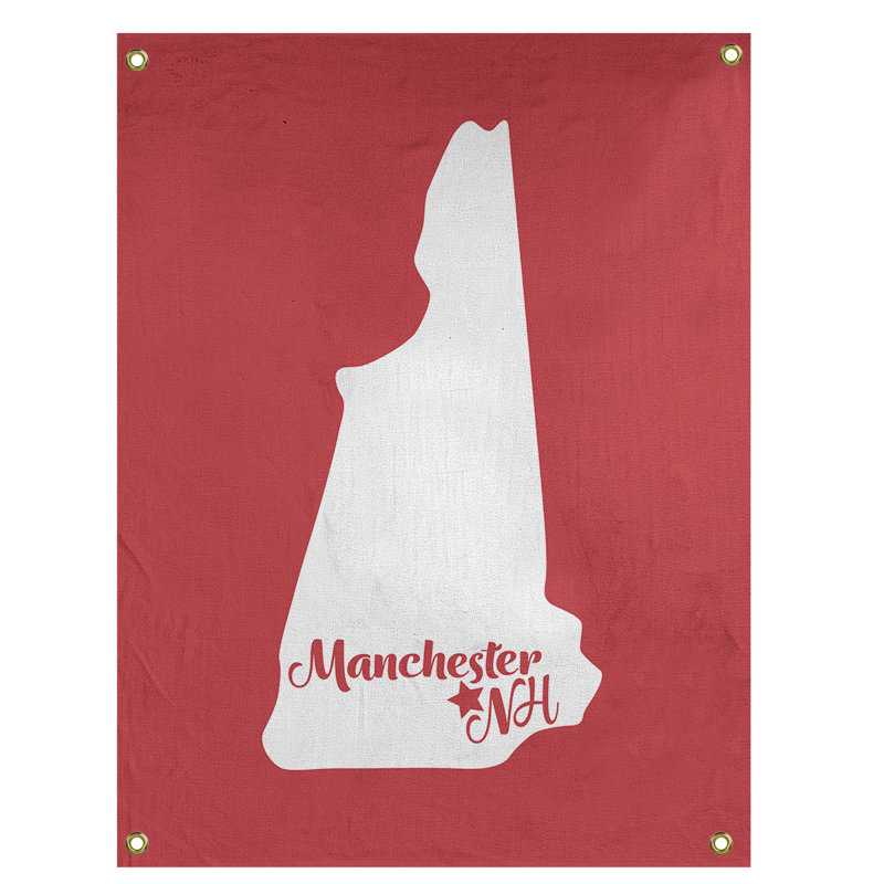 Tapisserie murale new hampshire manchester, H 80 po x l 59 po, Rouge