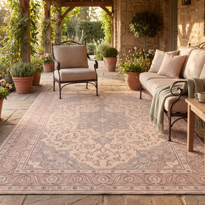 Tapis Brook traditionnel avec médaillon, style persan, gris crème, ivoire, beige, rose, lavable à la machine, antidérapant, à poils courts, pour l'intérieur et l'extérieur, adapté aux animaux domestiques, salon, chambre, salle à manger, entrée, couloir, bureau