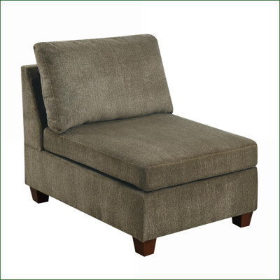 Sectional Sofa Modular Armless Chair – Contemporary Tan Brown Chenille | Tan | Chenille