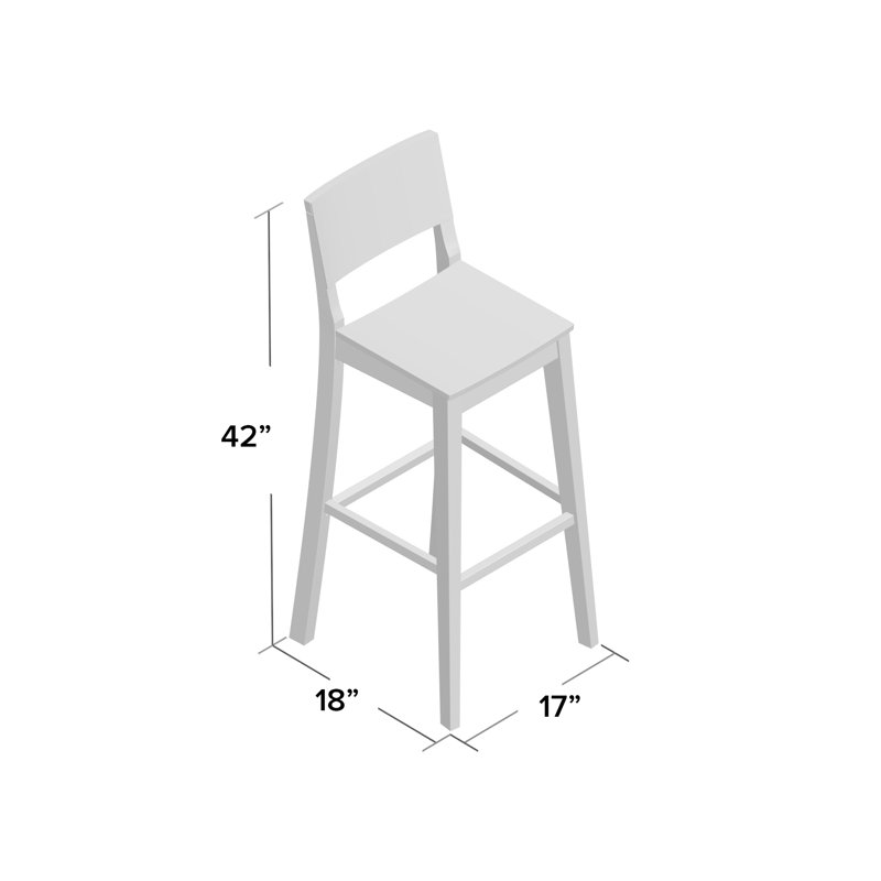 Tabouret 30 "en bois massif Ahreanna, Naturel