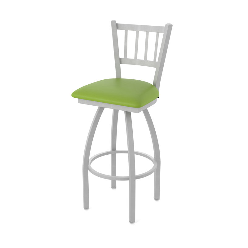 Tabouret pivotant 810 Contessa, Vinyle - vert kiwi Canter, Nickel anodisé, Très grand (siège d'une hauteur de 36 po)