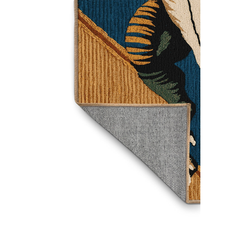 Tapis brun dinosaures lavable à la machine, Carré 4 pi