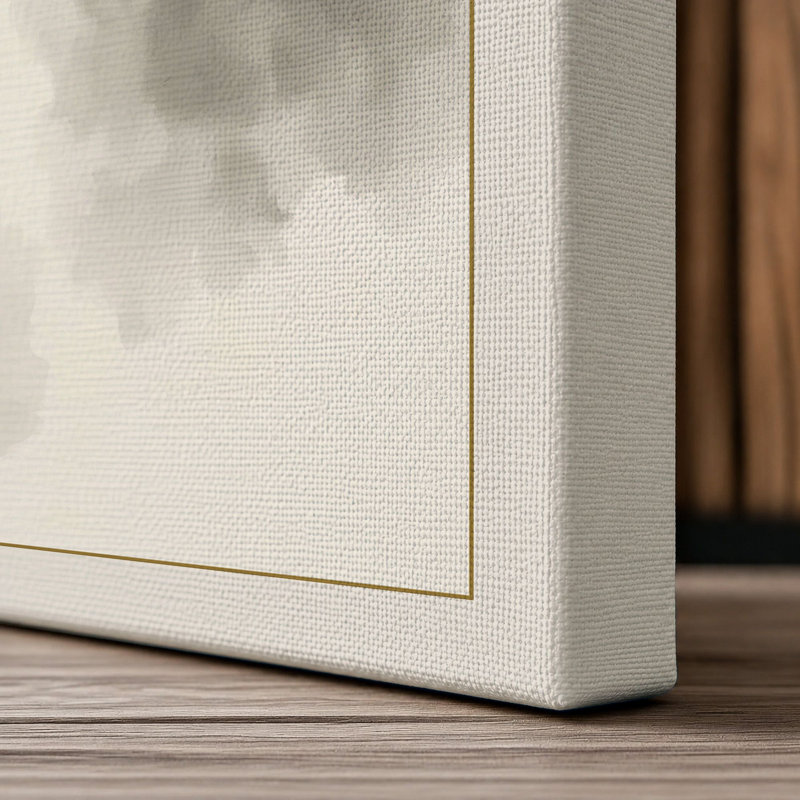 Bamboo in Mist Japandi - Wrapped Canvas, 36x24 - 91.4 x 61.0 cm, Cream Border