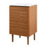 Armoire de salle de bain de style campagne moderne à lattes épaisses avec lavabo en céramique blanche Aubert