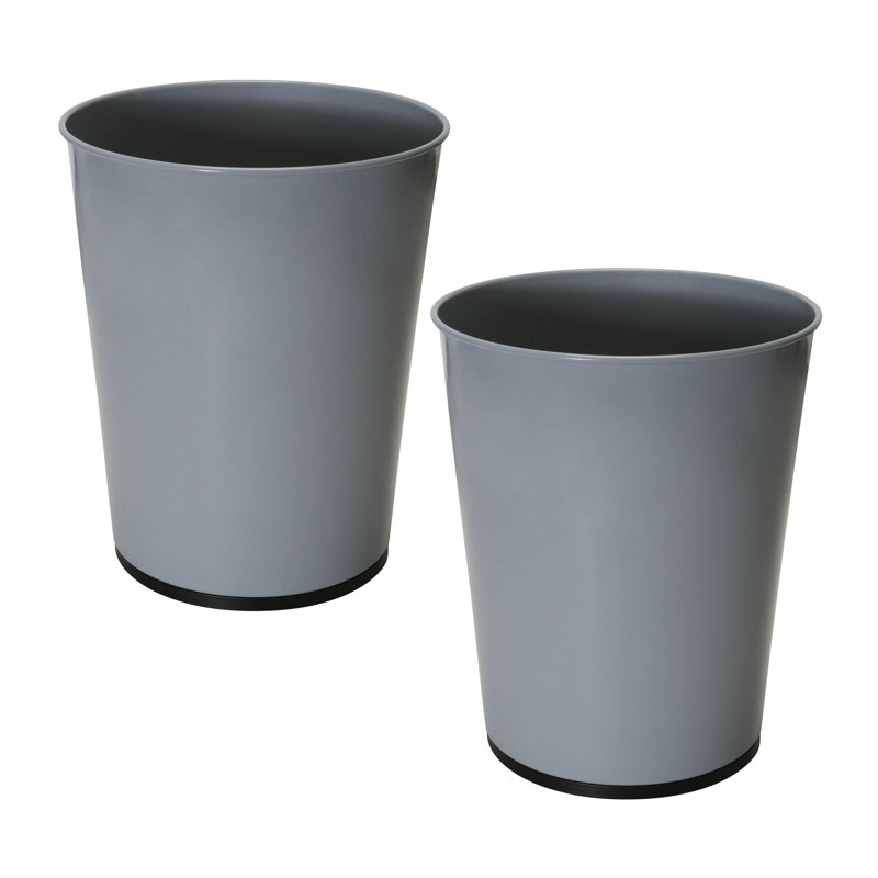 Waste Baskets Steel Open Waste Basket - 1.32 Gallons, Gray 