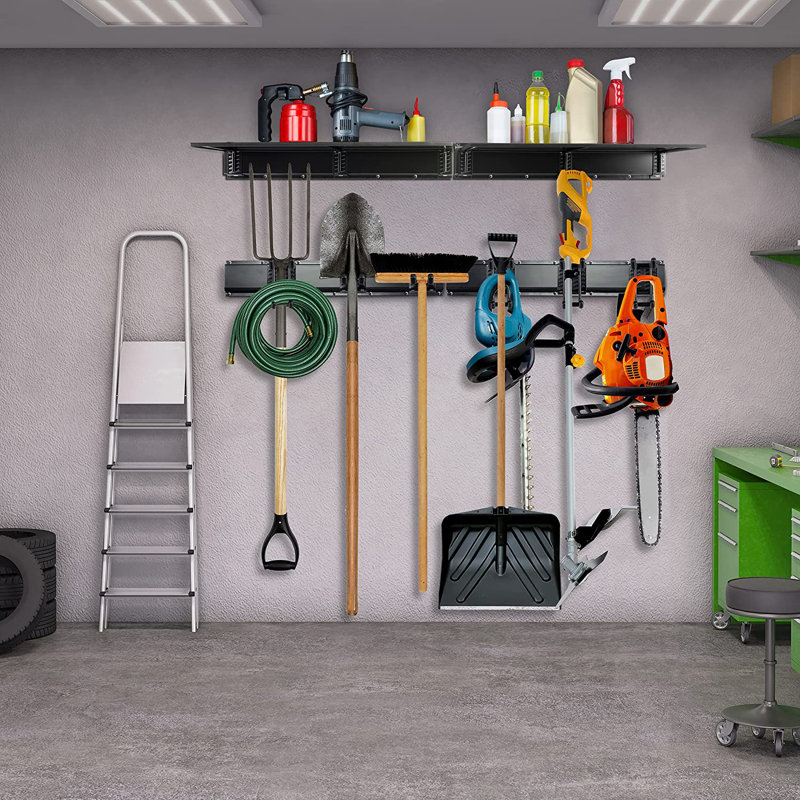 Aleksey Tool Storage Rack with Wall Shelf