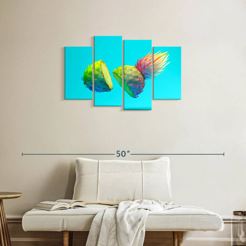 Yarlin Sliced Gradient Pineapple, 22" H x 36" W