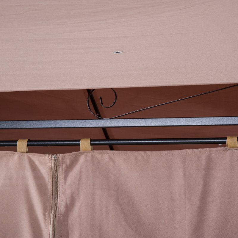 Patio Gazebo, Outdoor Gazebo Canopy Shelter With Curtains, Vented Roof, Steel Frame For Garden, Lawn, Backyard And Deck