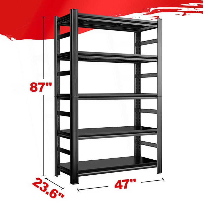 Support de rangement robuste, tablette en métal réglable à 5 couches