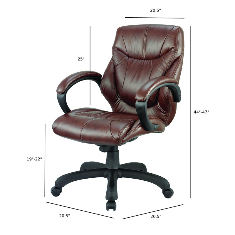 Fauteuil de direction en cuir véritable Tauber, Brun chocolat