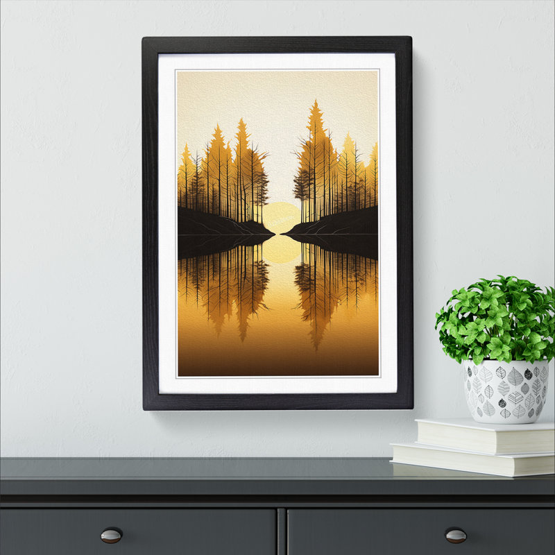 Forest Minimalism Art - Framed Print, Black Framed, 64cm H x 46cm W
