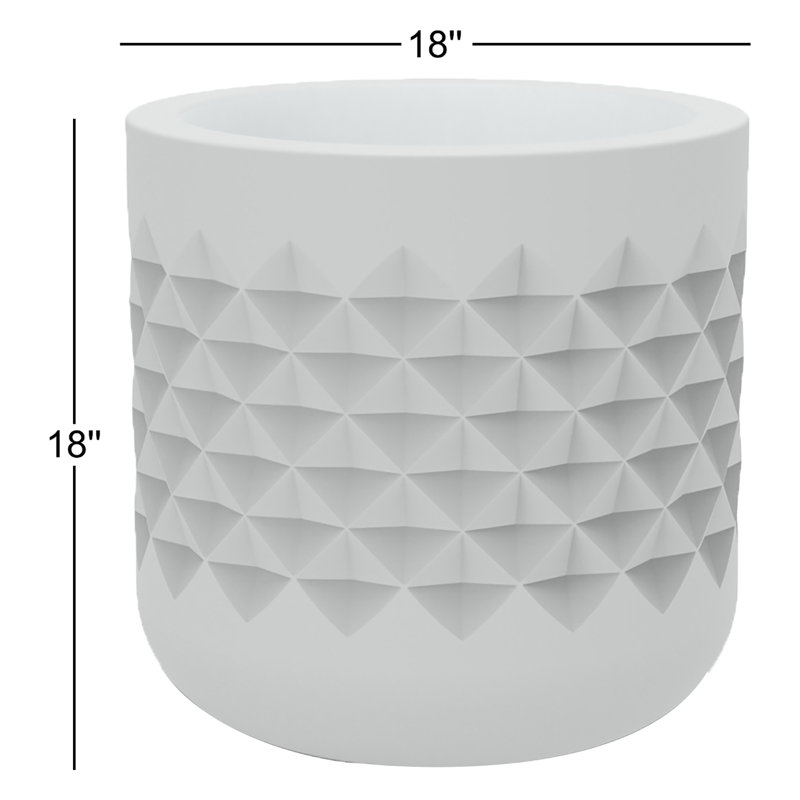 Pot à fleur en plastique Lisle, H 18 po x l 18 po x P 18 po, Blanc