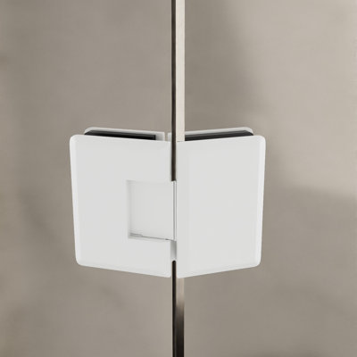 Adjustable Glass To Glass Mount Shower Door Hinge 135 Degrees White Finish