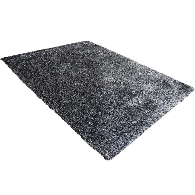 TAPIS POLYESTER POLYESTER ÉCOLOGIQUE VillaGrove - Rectangle | Noir blanc | Conception solide | Tapis de salon, chambre à coucher