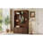 48.7-Inch Farmhouse Hall Tree with Bench, 3 Cabinets, 4 Golden Hooks, Classic Brown