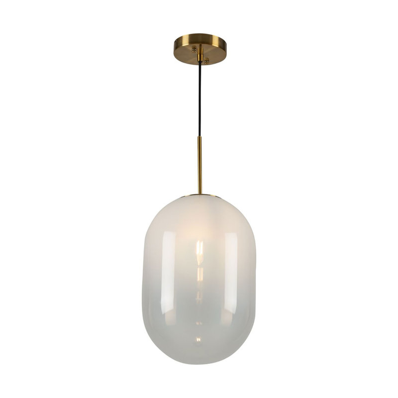 Remick - 1-Light Pendant - White/Brass
