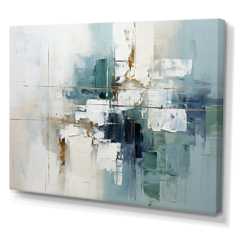 Subtle Serenity I - Abstract Collages, art mural, Toile tendue, 24" H x 32" W