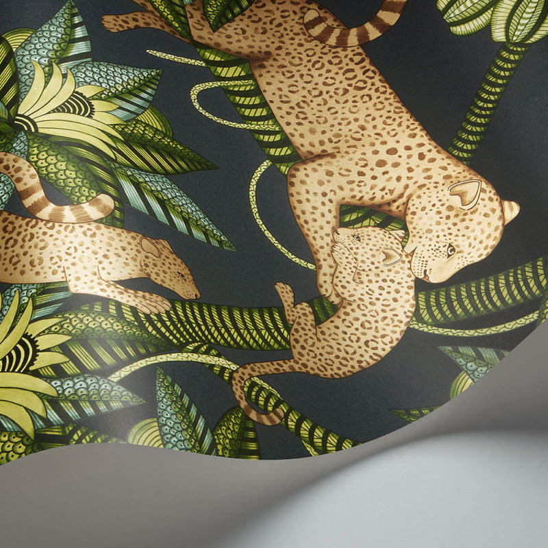 Ardmore-Jabula Satara 33' L x 20.5" W Wallpaper Roll, Green/Bronze/Charcoal