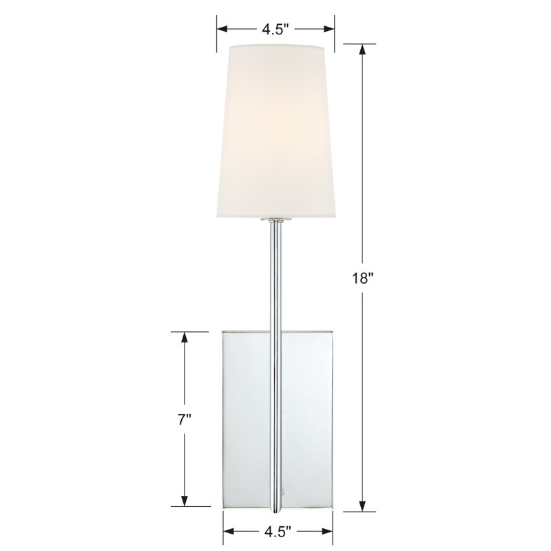 Frith 1 - Light Dimmable Armed Sconce, Polished Chrome
