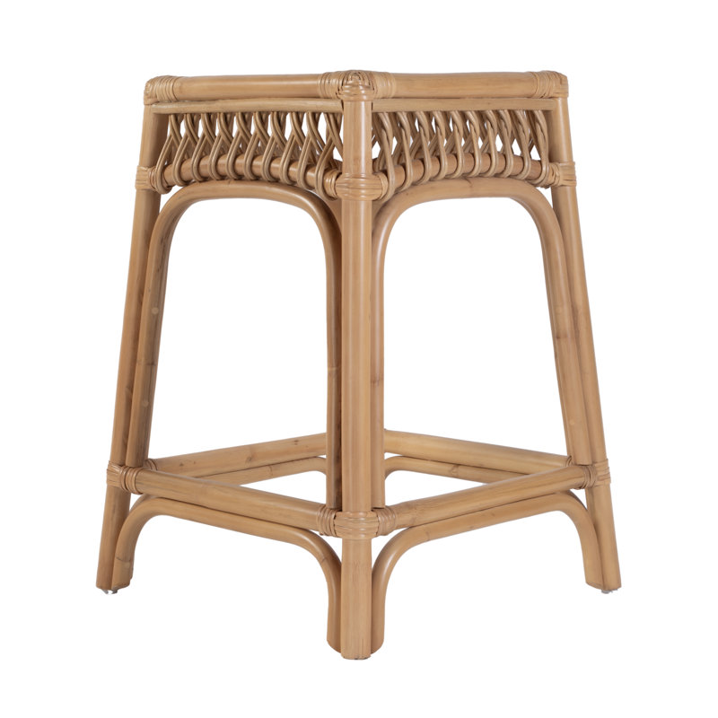 Antigua 24.75 in. Seat Height Square Rattan Count Stool, Counter Stool (24.75” Seat Height)