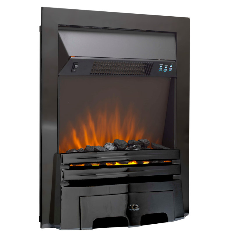 Diesel Belfry Heating 48cm W Electric Fireplace Insert with 4000 BTU, Nickel Black
