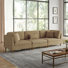 Seemab 3 - Piece Upholstered Camel Corduroy Modular Sectional with Pillow Back and Solid Wood Legs
