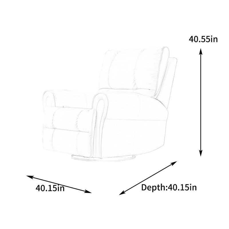 Oege Faux Leather Recliner, Beige Faux Leather
