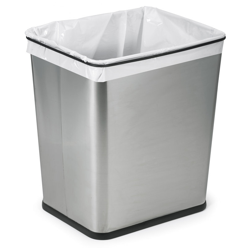 Steel Open Kitchen Trash Can - 7 Gallons, Silver