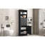 Grande armoire de rangement noire avec 3 tiroirs et tablettes réglables pour salle de bain, bureau, bureau et intérieur, panneau de fibres à densité moyenne avec finition peinte-1101283374