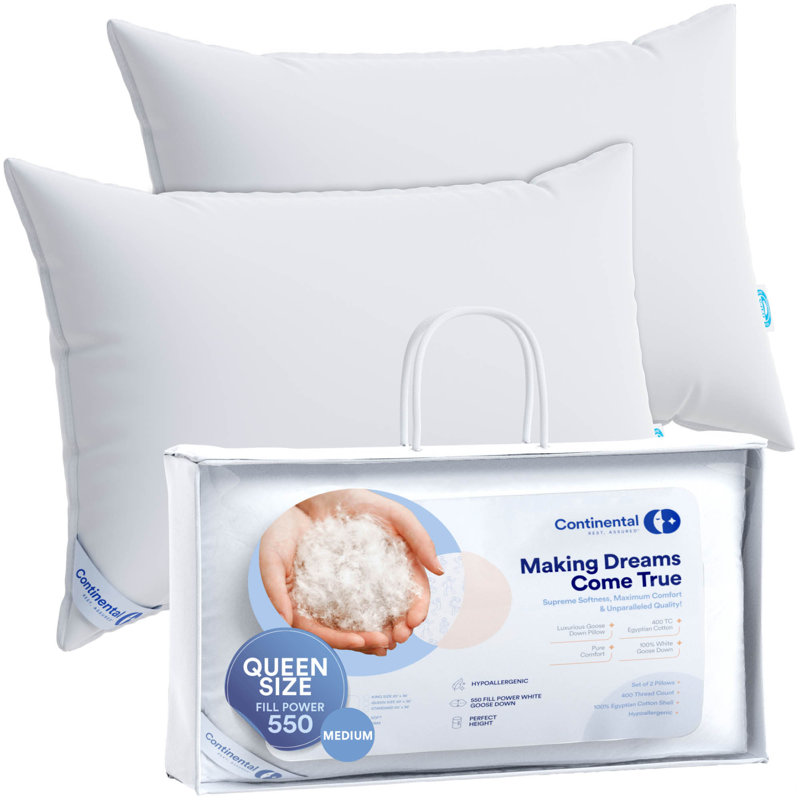 Oreiller moyen en duvet de qualité supérieure, Grand
