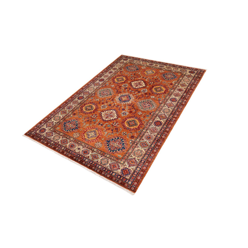 Tribal Gioni Holden Copper/Beige Wool Rug - 5'10'' X 8'0''
