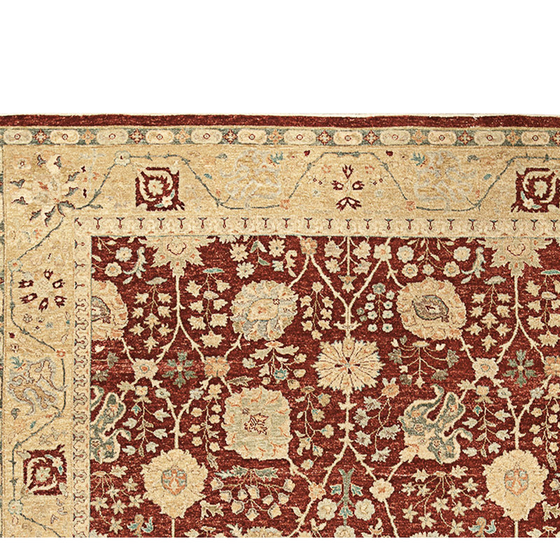 High-Quality Hand-Knotted Red And Gold Area Rug