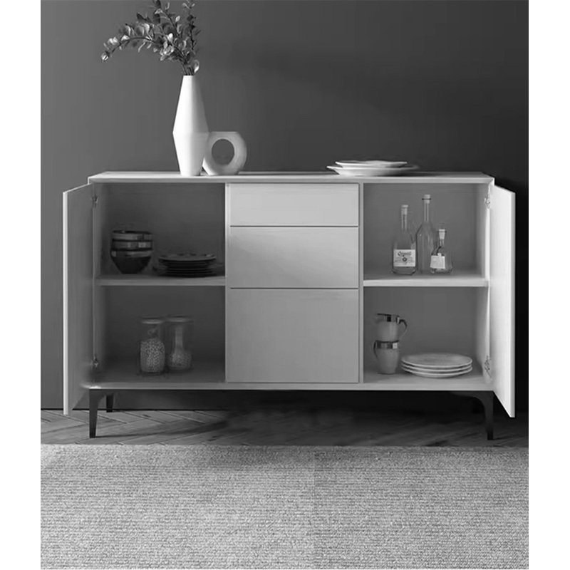Nordic Minimalist Style Sideboard, Light Gray, 31.49" H x 47.24" W x 15.75" D