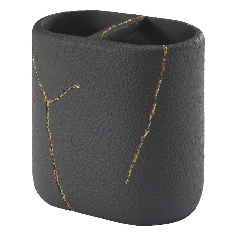 Modern Black and Gold Resin Lotion Dispenser Set