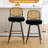 Upholstered Swivel Counter Stool With Rattan Backrest-1282506434-1282506435