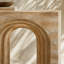 Console arquée 32,3 x 14,2 x 29,9 po moderne avec faux fini travertin beige