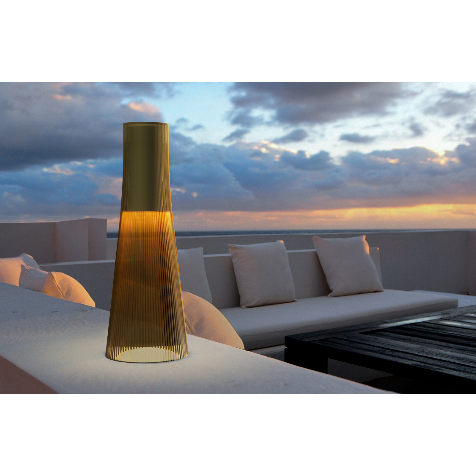 Candél Portable Table Lamp, Bronze/Brass