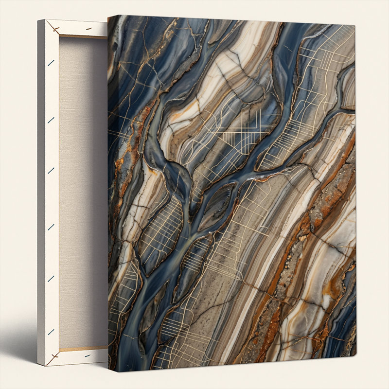 Art mural en toile Gallery Wrap pour le salon, la chambre à coucher, le bureau ou le vestibule - décoration murale décorative avec motif en marbre