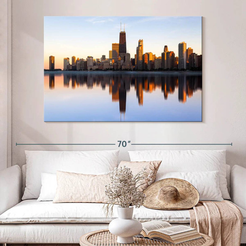 Sirci Chicago City Wispy Reflection, H 34 po x l 51 po