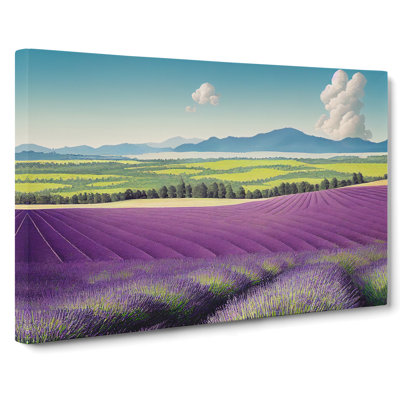 Evolving Lavender Flower Field - Wrapped Canvas