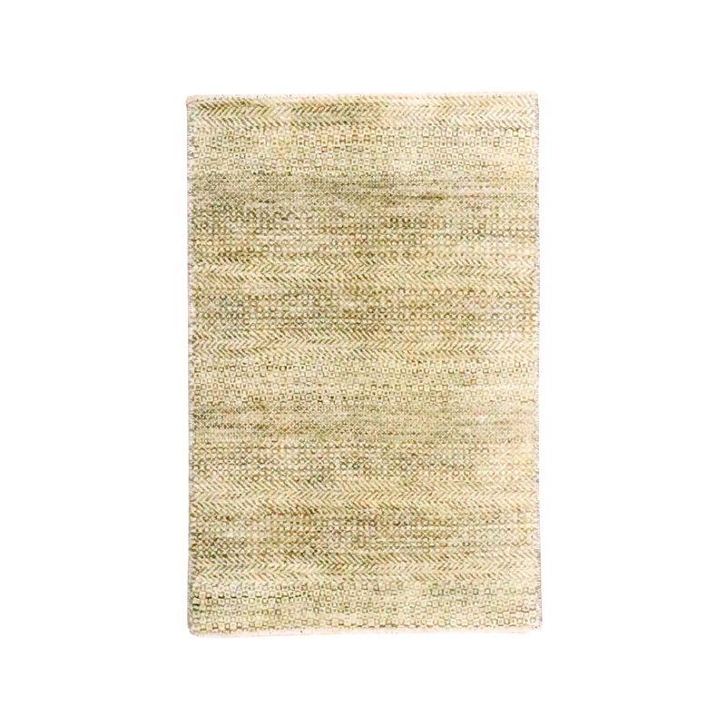 Tapis écru brun 2 pi x 3 pi, motif de gazon moderne, ton sur ton, laine naturelle non teinte, tapis oriental, tapis, échantillon