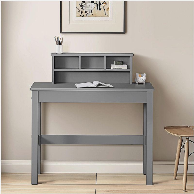 Bureau d'écriture gris avec mezzanine