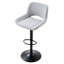Ensemble de 2 tabourets de bar pivotants réglables en lin gris clair à dossier creux avec base en métal noir pour 250 lb